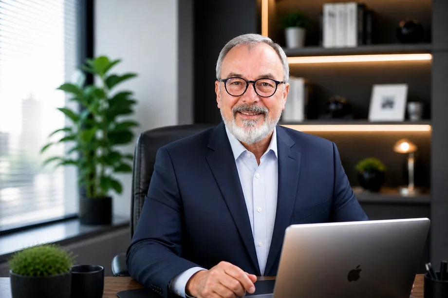 Rolf Helmreich am Arbeitsplatz